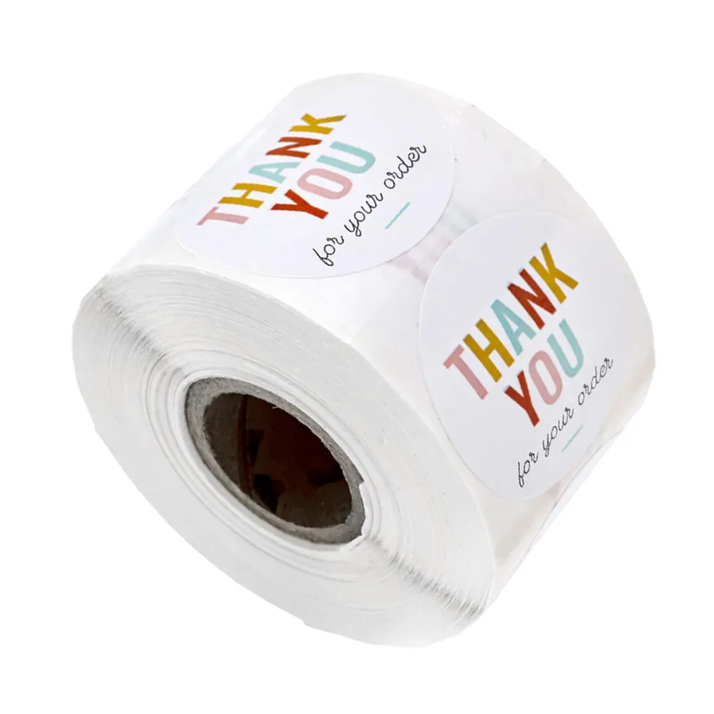 

1 Roll Thank You Sticker Roll Decorative Sealing Stickers for Gift Wrapping Party Favors Candy Bags Wedding Goodies Labels