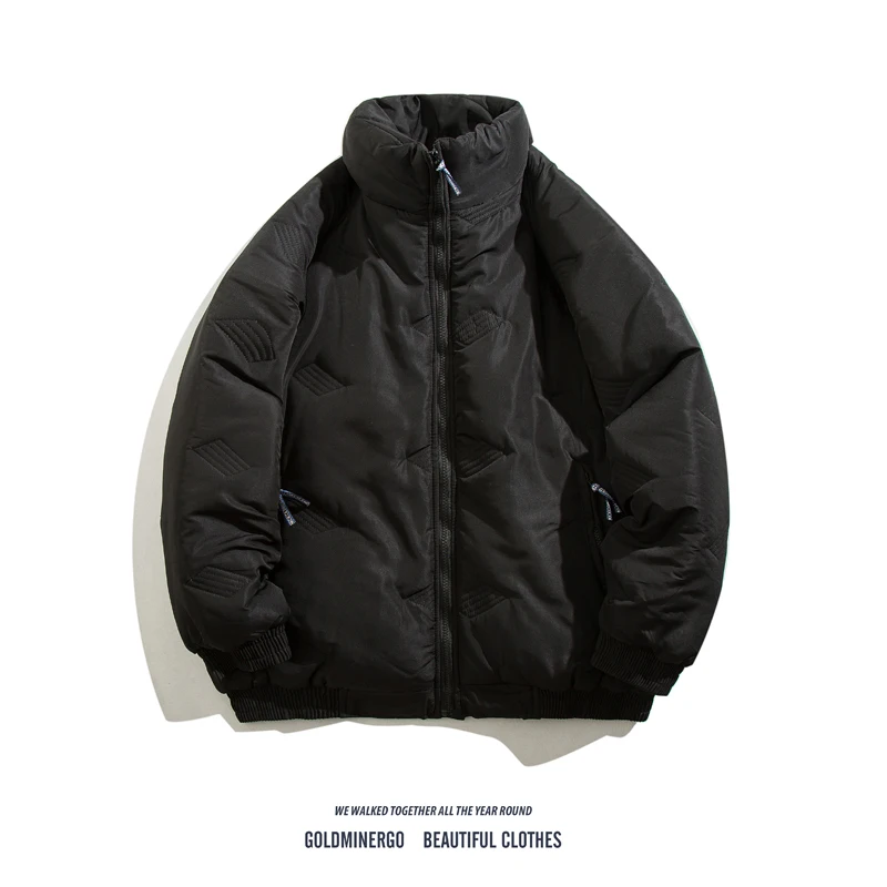 

Мужская повседневная утепленная хлопковая куртка с воротником-стойкой, в ретро-стиле, с плиссировкой, теплая, молодежная, модная, с длинными рукавами