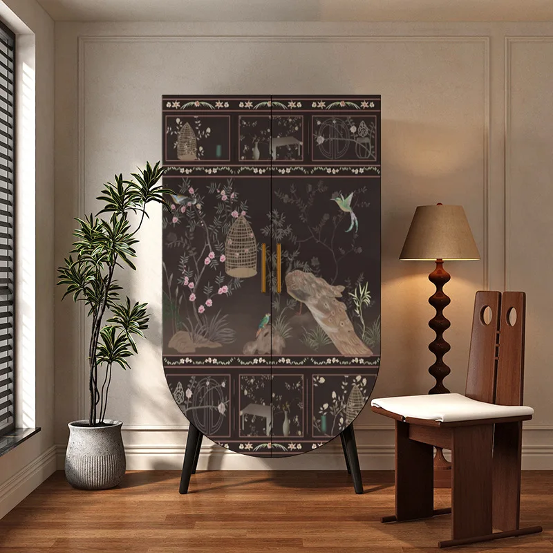 New Chinese wardrobe, cloakroom, storage, clothes hanging cabinets, installation-free solid wood painted storage cabinets