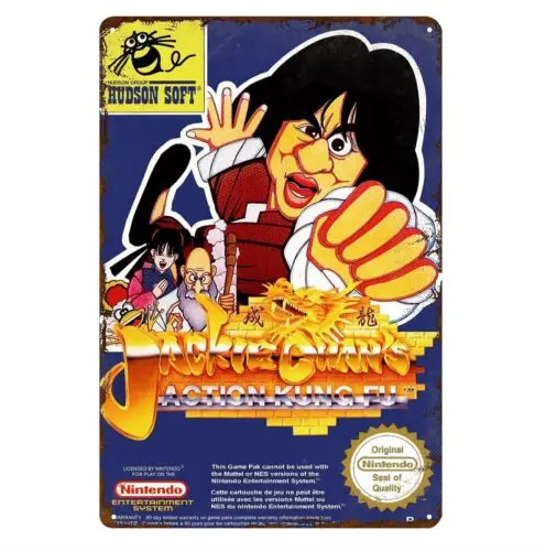 Jackie Chans Action Kung Fu NesVideo Game Metal Poster Tin Sign 20*30cm