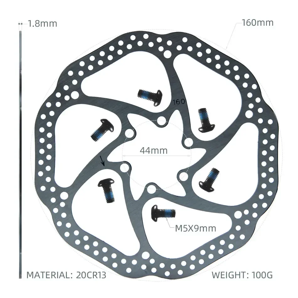 Novo 6 polegada 160 disco de freio hidráulico scooter elétrico rotor aço zoom acessórios para mtb bicicleta montanha estrada ciclismo almofadas
