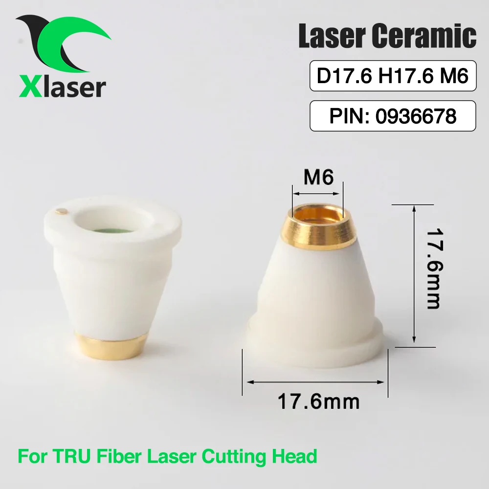 XLaser-Soporte de boquillas de cerámica láser de fibra TRU, H17.6, M6, 3D, OEM, modelo 0936678, Compatible con máquina cortadora láser de fibra Trump