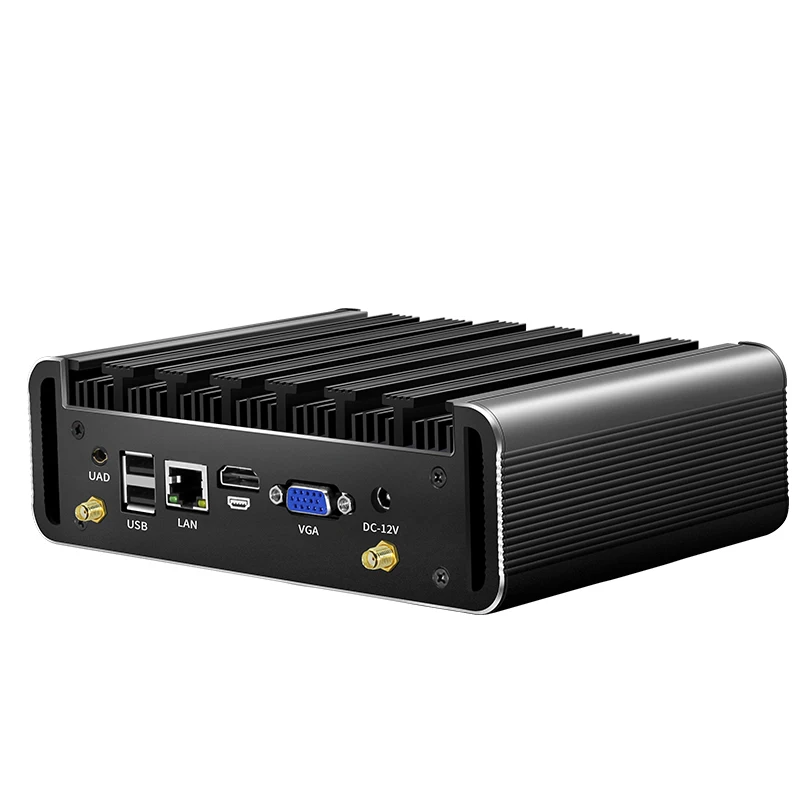 انتل كور i7-5500U 4500U كمبيوتر صغير بدون مروحة ويندوز 10 ويندوز 7 لينكس مكتب الكمبيوتر الصناعي IPC واي فاي جيجابت إيثرنت