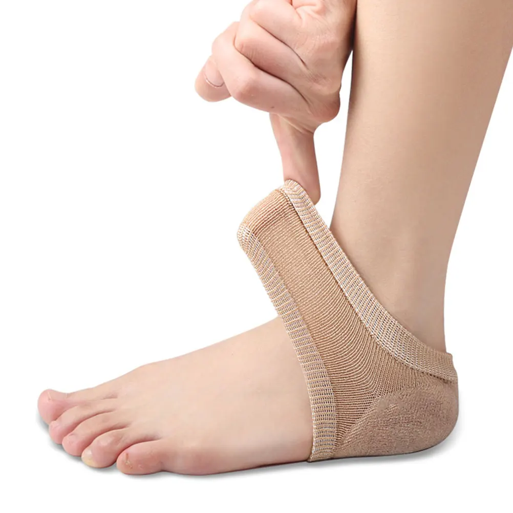 

2pcs Socks Cracked Heel Covers Moisturizing Gel Socks Toeless Elastic Foot Protectors Breathable Reusable Heel Sleeves For Dry
