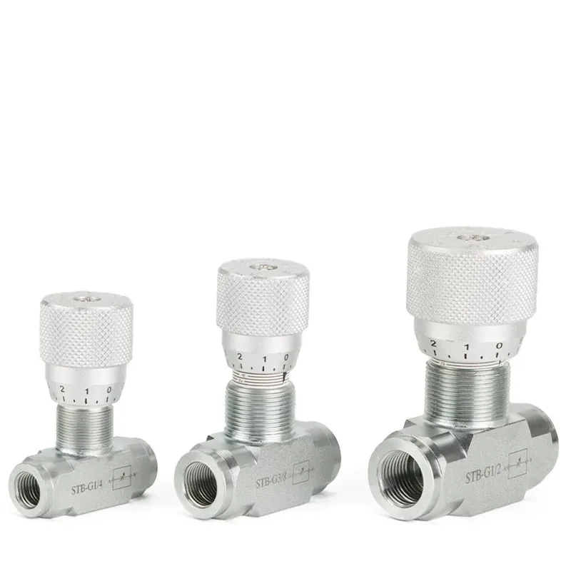 STB G1/4 G3/8 G1/2 G3/4 G1 Bi-Directional Flow Restrictor Hydraulic Valve Carbon Steel Flow Control Valve for Hydraulic