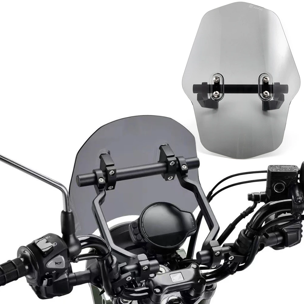 

Universal Windshield Motorcycle Large WindScreen 7/8 & 1" Handlebar For Harley Honda Suzuki Yamaha Cruiser Dyna