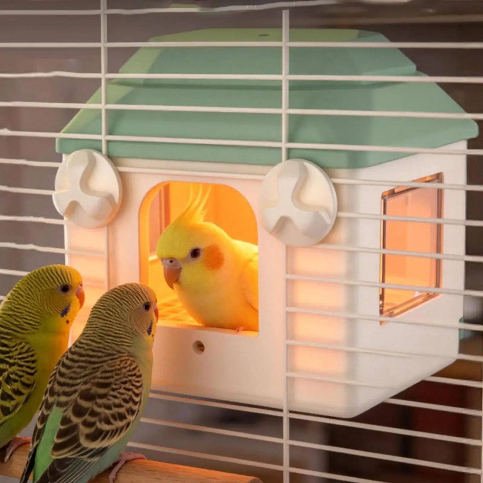 Parrot Heater 5V USB Powered Low Noise Heating House with 1.5M Cable Silent Indoor Conure Heater for Cold Weather Conure Finches