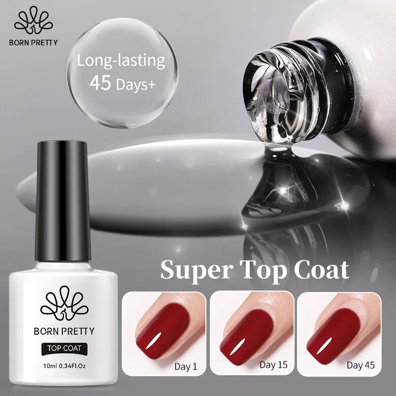 Geboren Mooie 10Ml Super Top Coat Langdurige 45 Dagen Populaire Kleuren Gel Nagellak Base Gel Functie Gellak