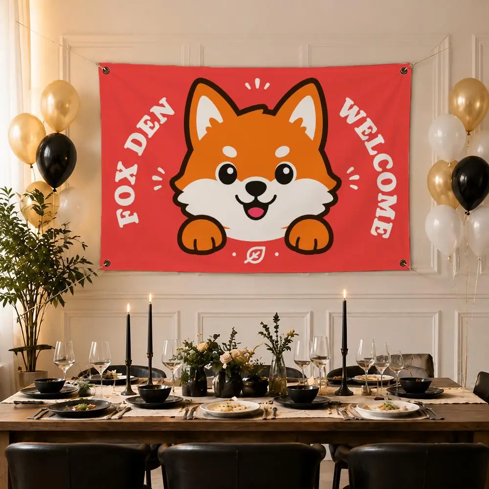 Cute Art Cute Critter Welcome Home Flags Indoor Outdoor Wall Banner Home Room Decor Hanging Art Backdrop
