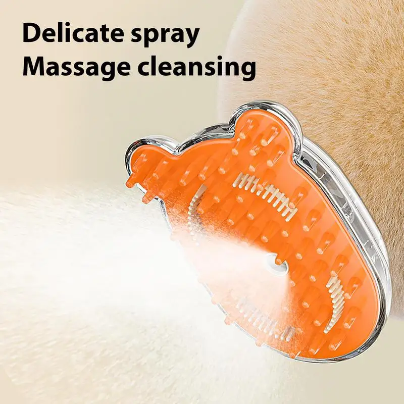 Cat Steam Brush Shampoo Hair Brush With Fine Spray Soothing Massage Rubber Comb Liquid Adding Port