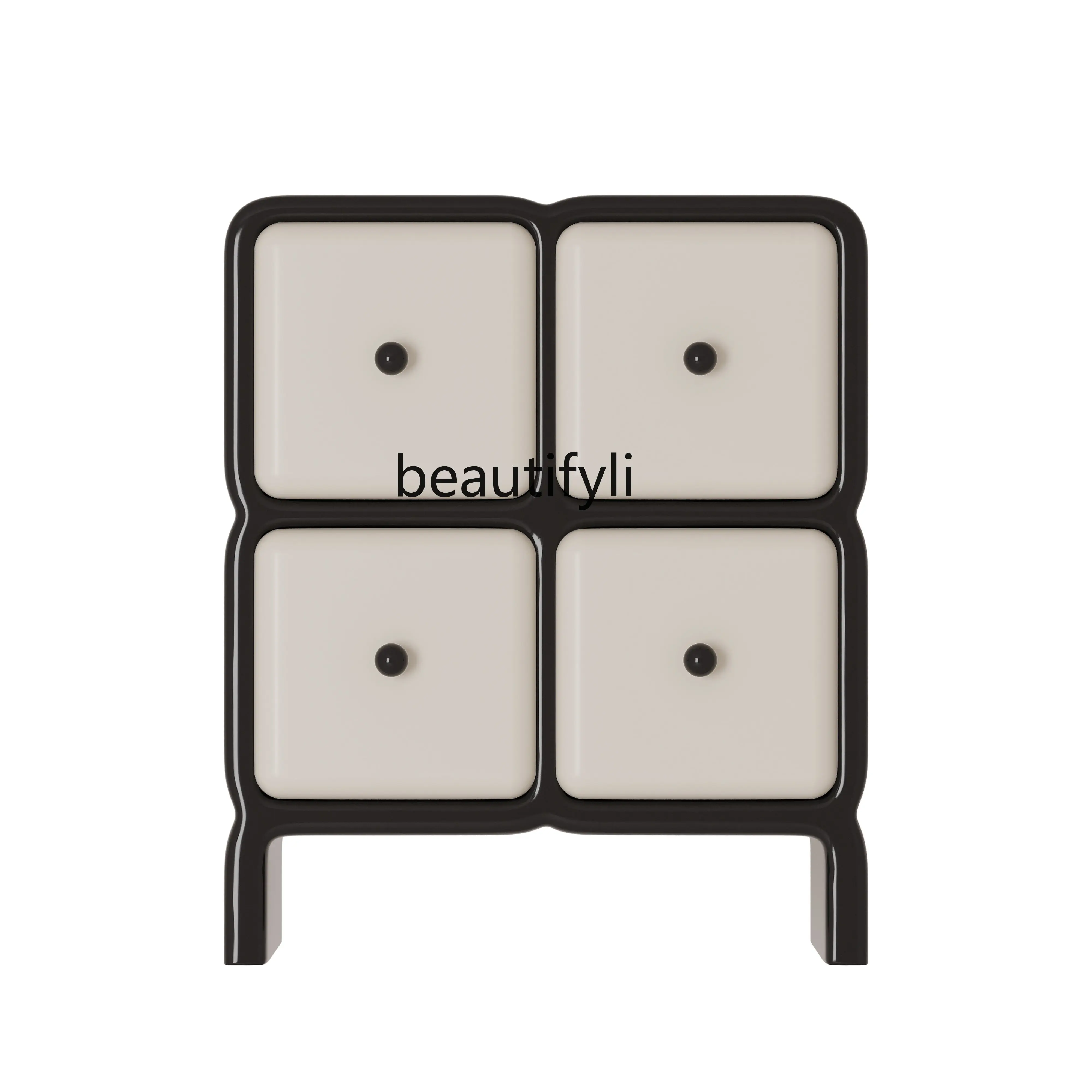 

yj Light Luxury Chest of Drawers Bedroom Storage Cabinet Entrance Cabinet Black and White Sideboard Cabinet