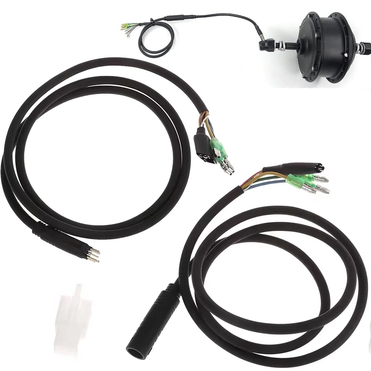 100cm Electric Bike Motor Extension Cable M6  Male-female 9 Pin Waterproof Extension Cable for Front Rear Hub Motor Conversion