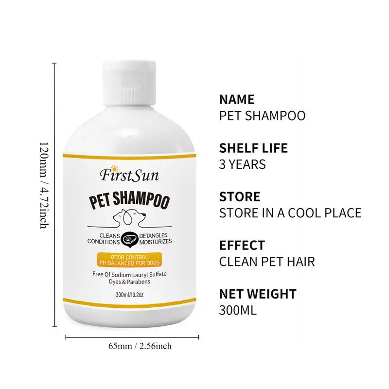 Pet Shampoo For Dogs Dog Shampoo Pet Odor Remover Cat Shampoo Shower Gel Pet Wash Odor Eliminating Natural Deodorizing Shampoo