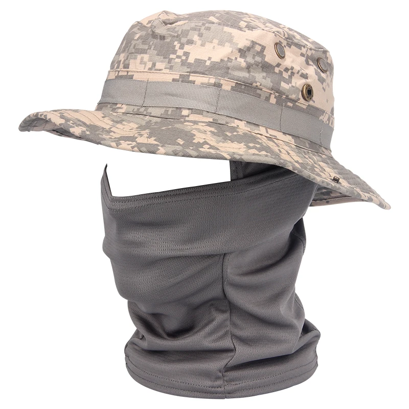 Military Fan Tactical Camouflage Head Cover Integrated Outdoor Cycling Fishing Sunscreen Breathable Mask/cap Baseball Cap