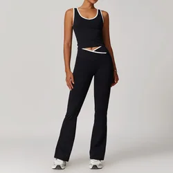 Yoga Set Women Sportswear 2PCS Gym Set High Waist Leggings Sports Bra Fitness Vest Athletic Wear Women's Suit Workout Clothes
