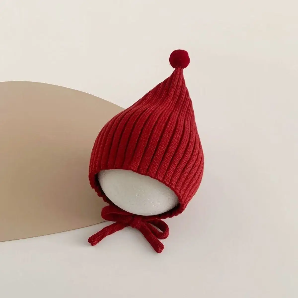 0-24M Baby Beanie Neugeborenen Elf Hut Frühling Herbst Gestrickte Winddicht Warme Earflap Kappe Mit Pom Pom – Detail 14