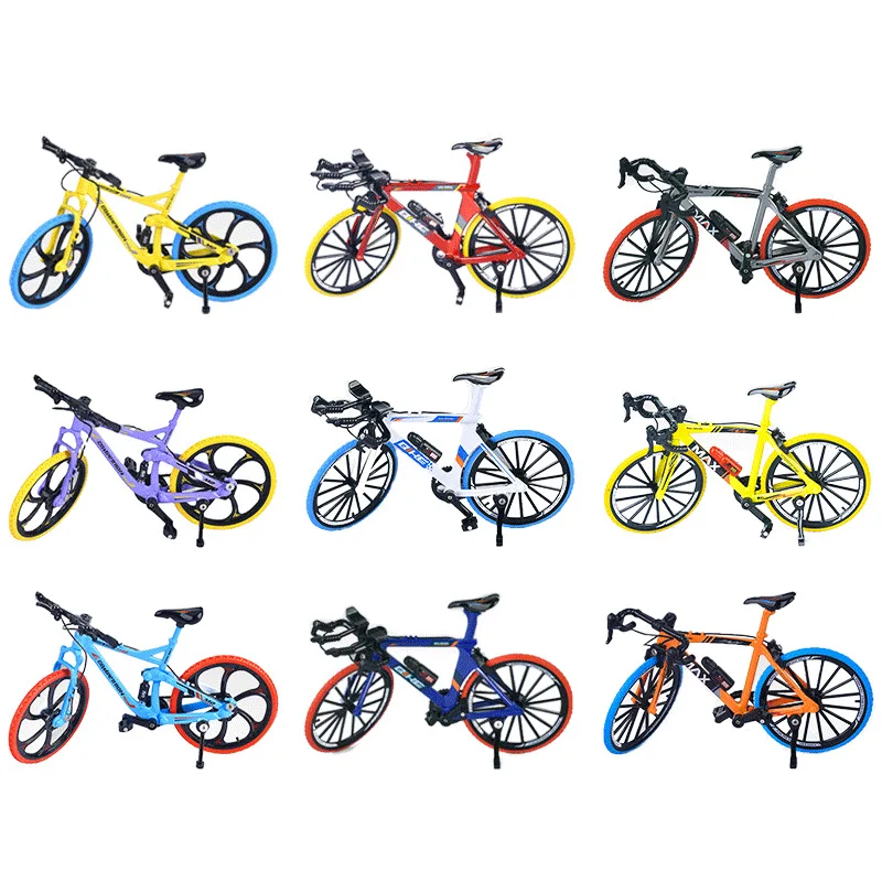 1:8 nuovo modello di bicicletta in lega colorata pressofuso Mini Finger Mountain Bike simulazione collezione di biciclette in metallo regali giocattoli per ragazzi