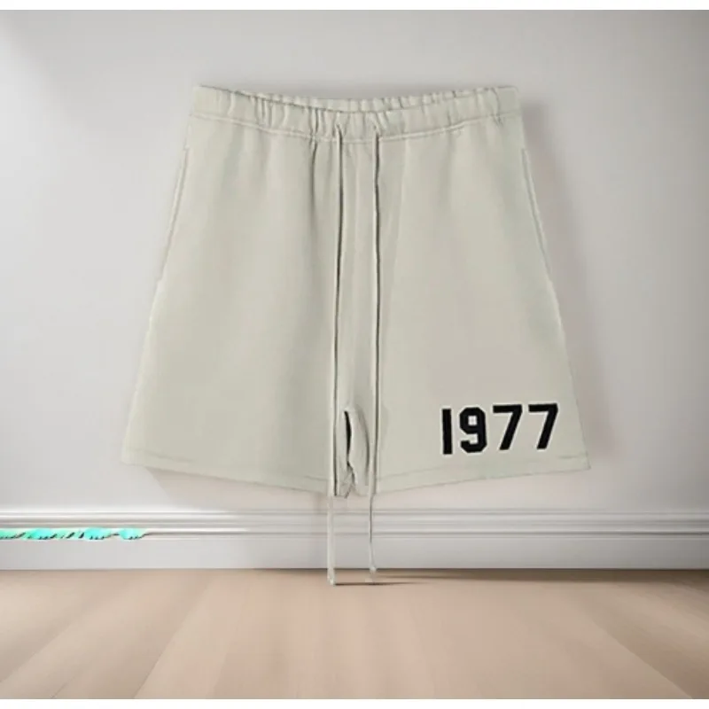 Sports and Leisure Men's Shorts for The Eighth Season 1977 Retro High-street Loose Print Pure Cotton Shorts for Men