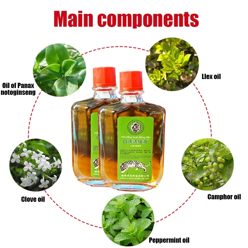 Óleo do bálsamo do tigre branco, 2pcs