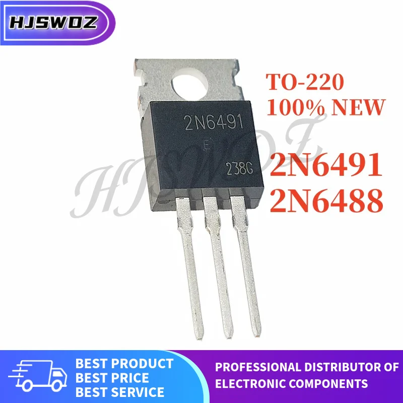 10pcs/lot NEW 2N6488 2N6491 2N6488G 2N6491G TO-220 80V 15A transistor electronics component In Stock