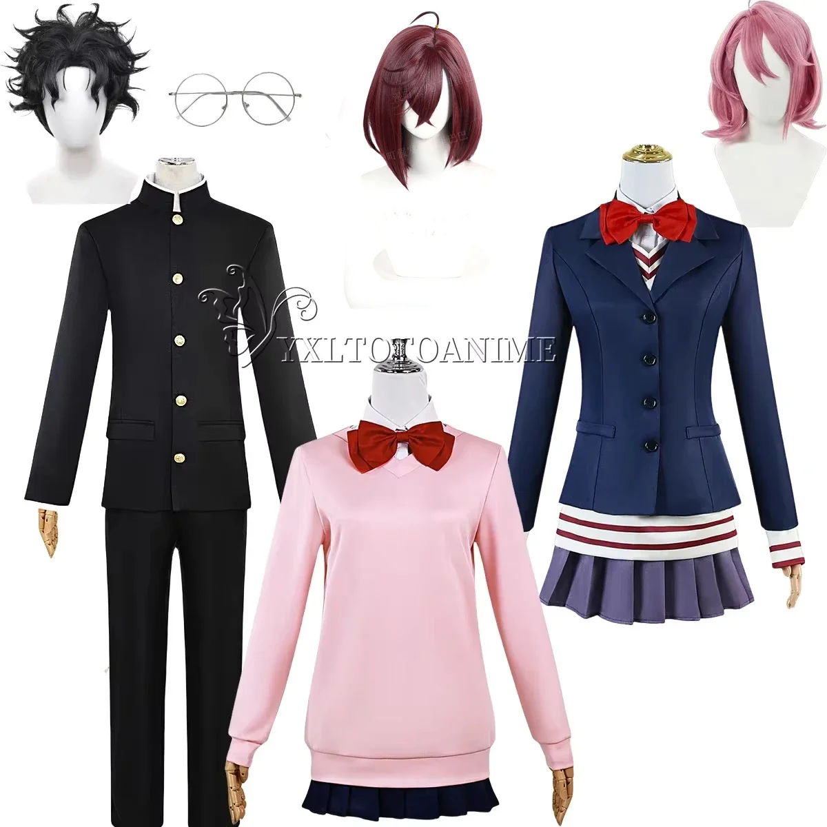 

CosplayAnime Dandadan DAN DA DAN Ken Takakura Momo Ayase Cosplay Aira Shiratori Costume Wig Black Uniform Hoodies Skirt Wig Man