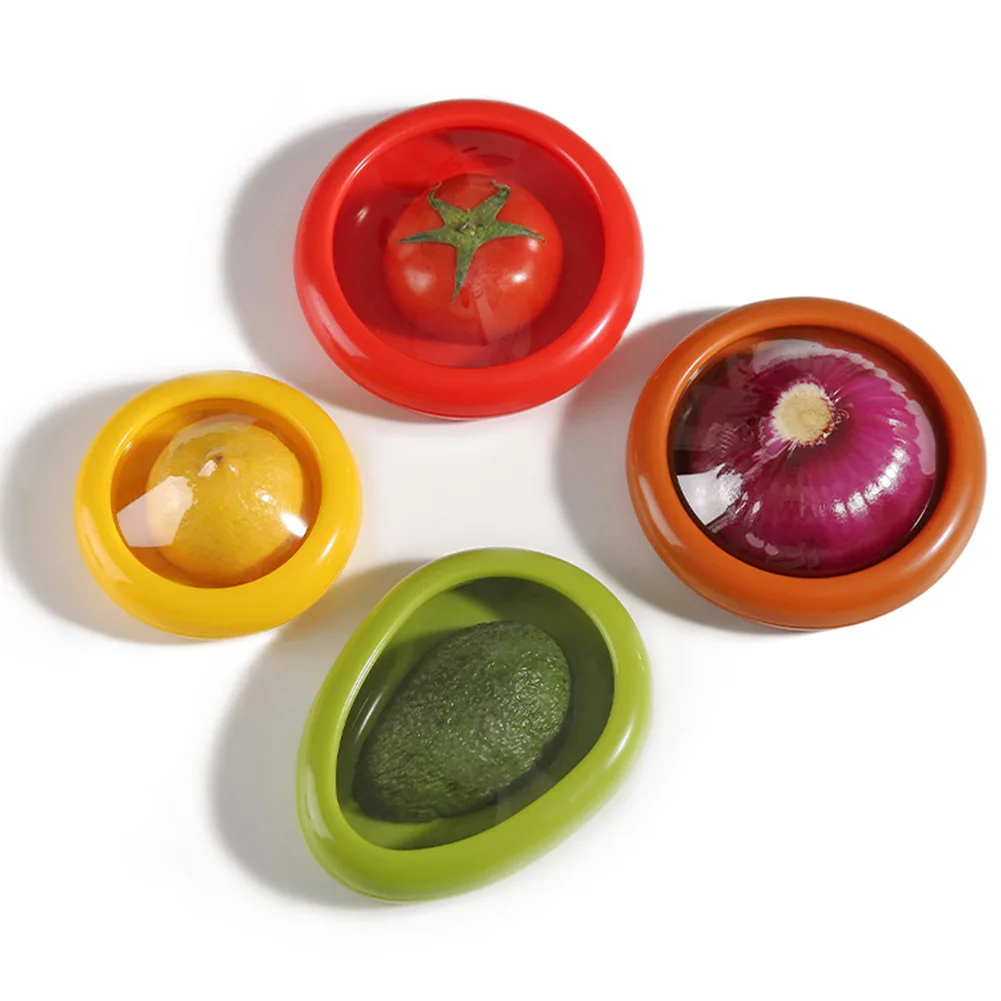 4 Pcs Silicone Fresh Stretch Pod Reusable Fruit and Vegetable Storage Containers Fruit Storage Containers for Fridge