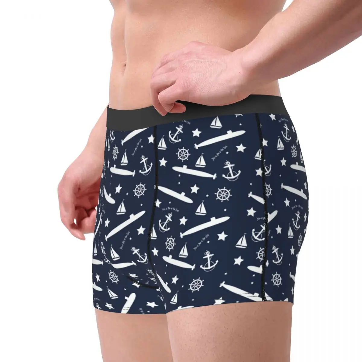 Men's Submarine Soup Boxer Briefs Shorts Panties Breathable Underwear Anchor Male Novelty Underpants