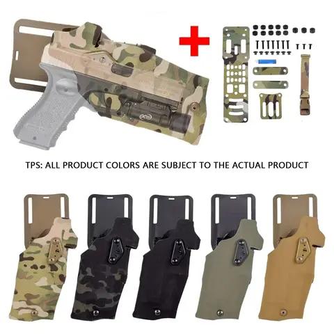 Tactical Pistol Holster For Glock 17 19 Compatible Surefire X300 Ultra Light Quick Adapter mount Leg Shroud Drop Airsoft Gun