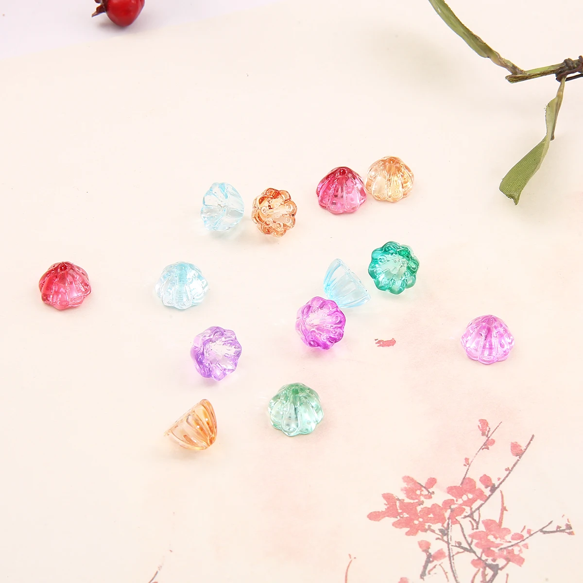 10x7mm 10pc Crystal Glass Lotus Lampwork Bead Charm Pendant For Handmade Jewelry DIY Hair Accessories Handmade Supplies