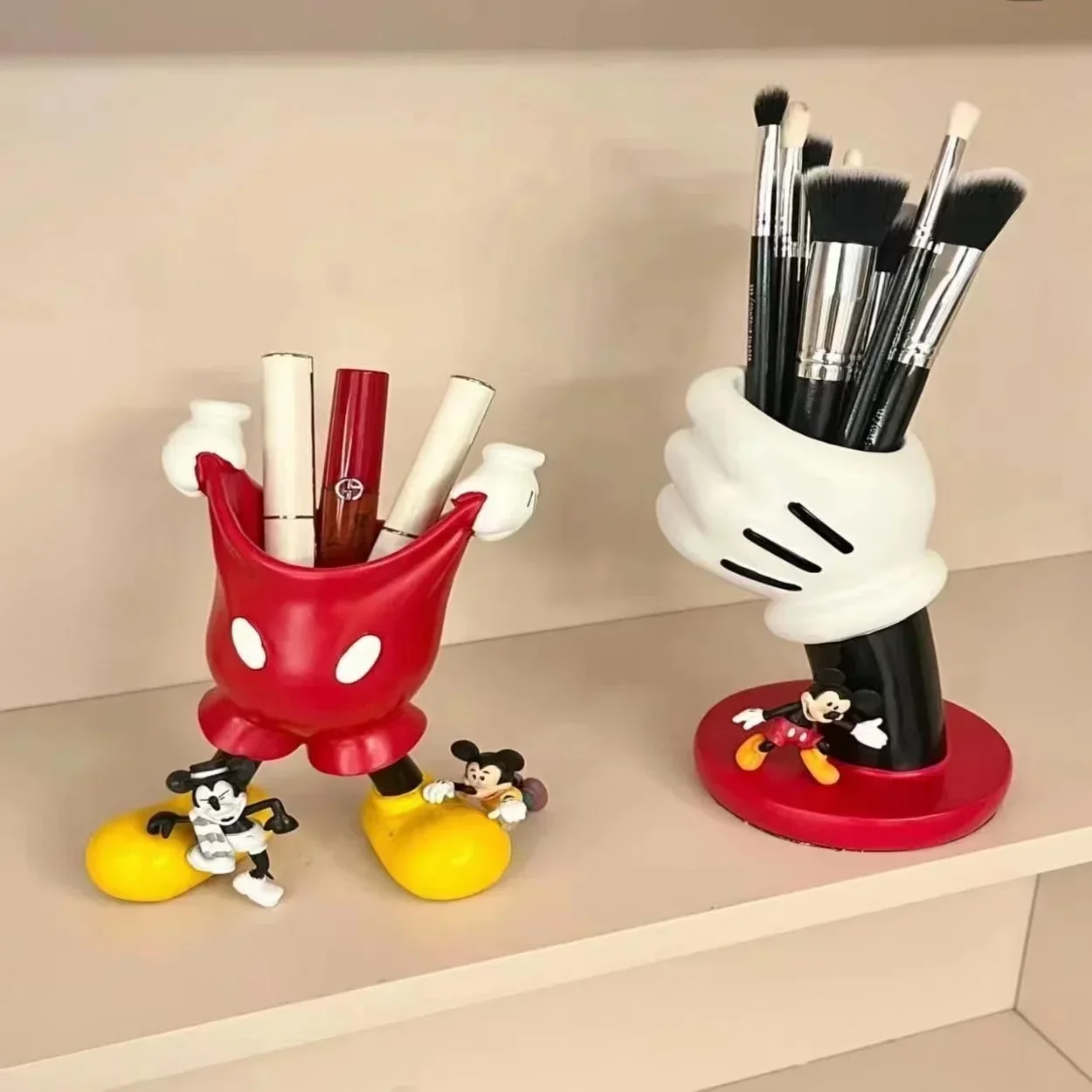 Kawaii disney mickey luva caneta titular anime bonito dos desenhos animados lápis papelaria decoração de mesa estudante caneta titular presente natal