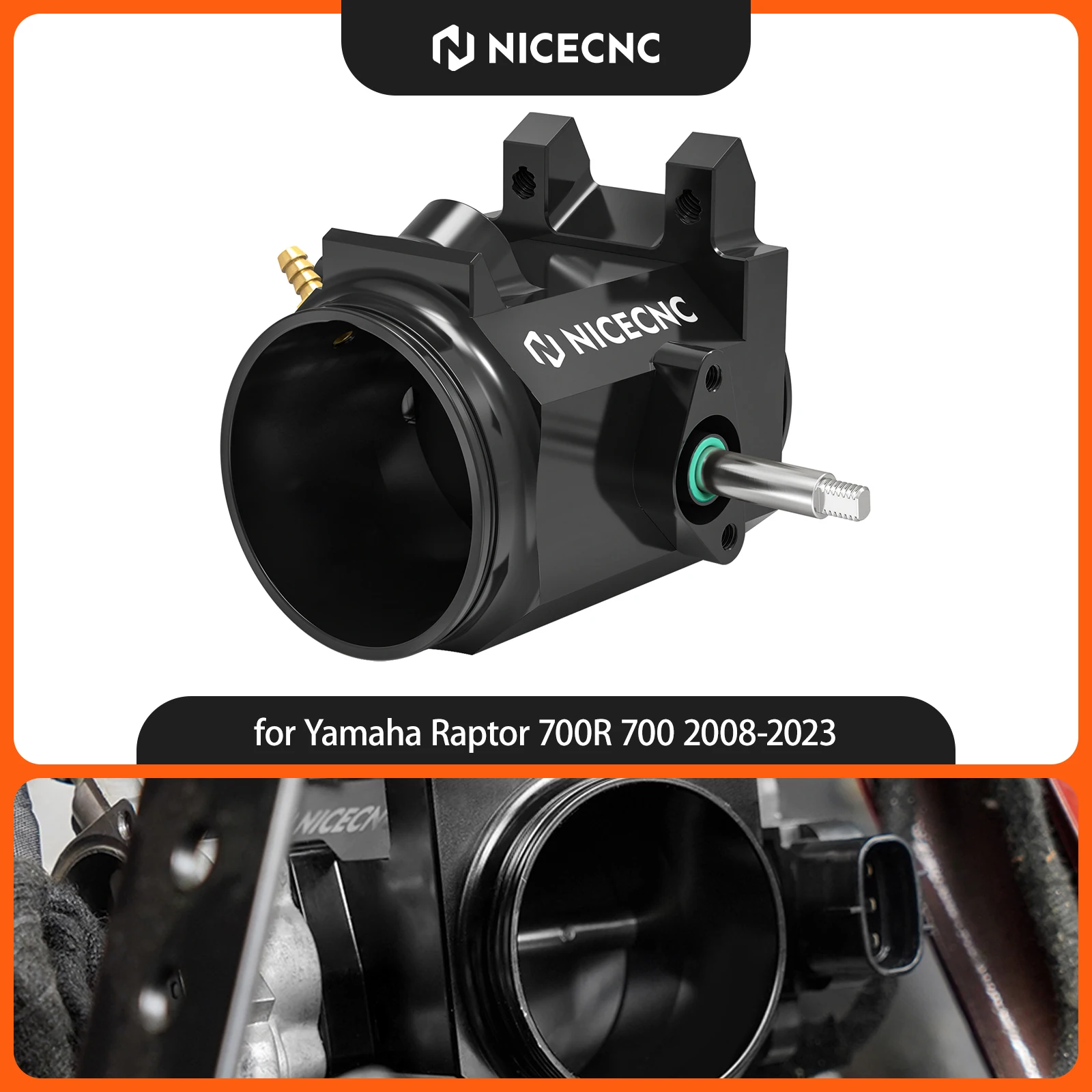 NICECNC For Yamaha Raptor 700 700R SE 2008-2026 55mm Diameter Throttle Body Kit Aluminum ATV Accessories 1S3-13750-11-00