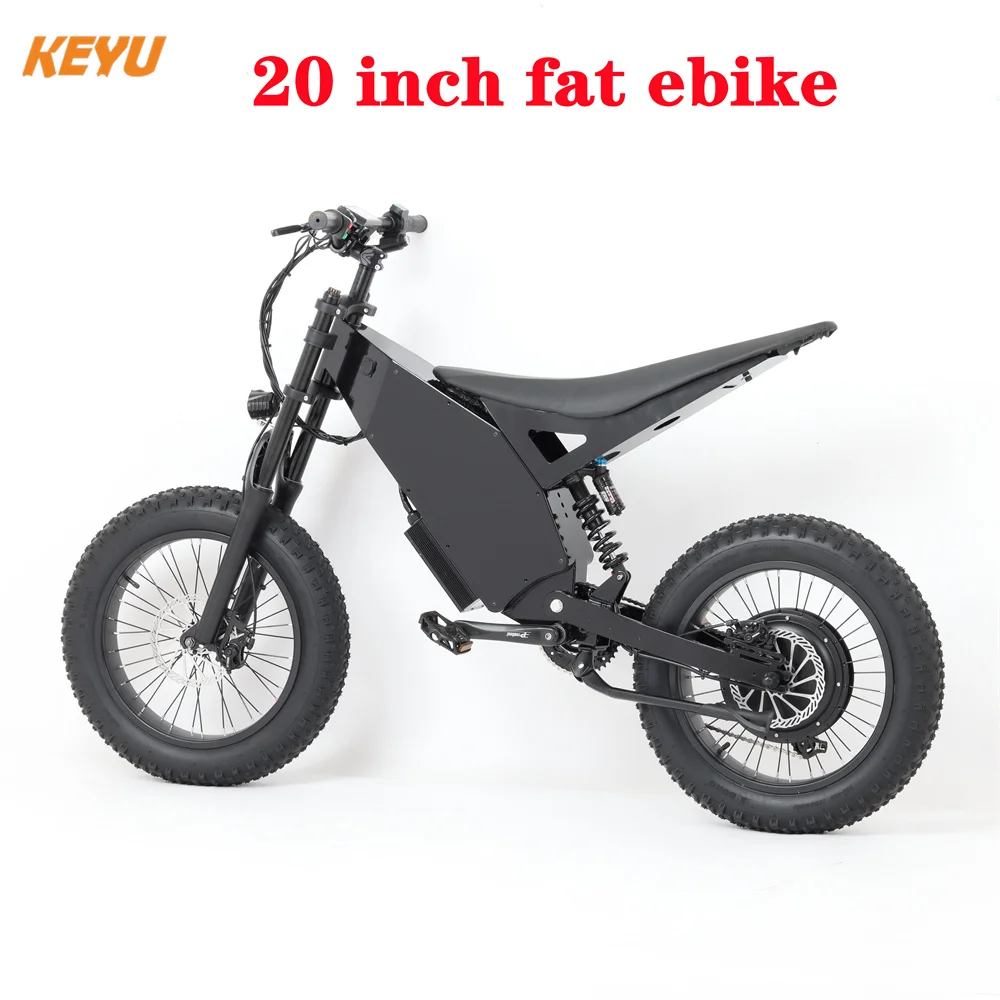 Enduro ebike KEYU B6  20*4.0 Fat tire 60V 3000W stealth bomber enduro ebike with long motorcle seat