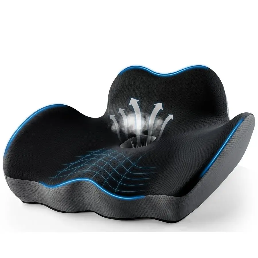 

Ортопедическая подушка для сиденья, очень большая, дышащая, для офисного кресла, с усиленной поддержкой бедер и копчика, снятием давления при ишиасе и боли в пояснице