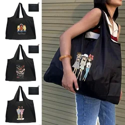 Shoulder Bag Shopping Bag Foldable Reusable Tote Pouch Handbags Convenient Large-capacity for Travel Washable Water Scrubbing