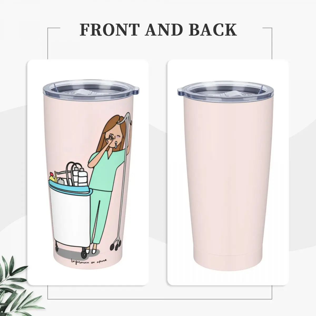 Stainless Steel Tumbler Sleep Nurse Enfermera En Apuros Thermal Cups Medical Heat Preservation Cold Drink Mugs Cup Water Bottle