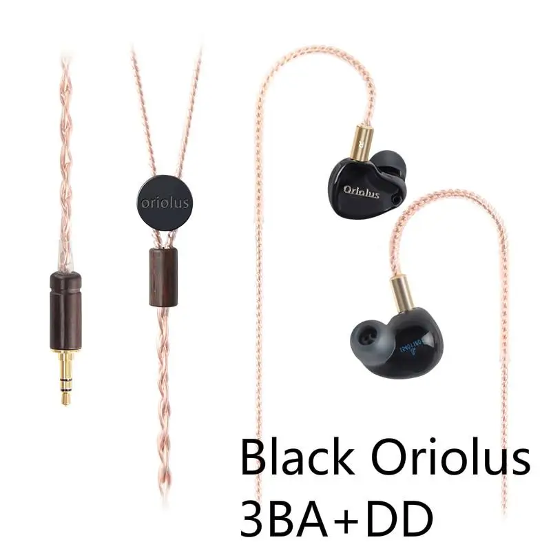 

Oriolus Black Oriolus 1DD+3BA Earphone Demark Sonion Balanced Armarture +10mm custom Dynamic Driver HiFi IEM Earphone Earbuds