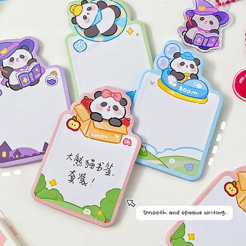 3 Stuks Mode Cartoon Panda Plakkerige Notities Bladwijzer Sleutelhanger Set Schattige Prachtige School Kantoorbenodigdheden Voor Studenten Briefpapier