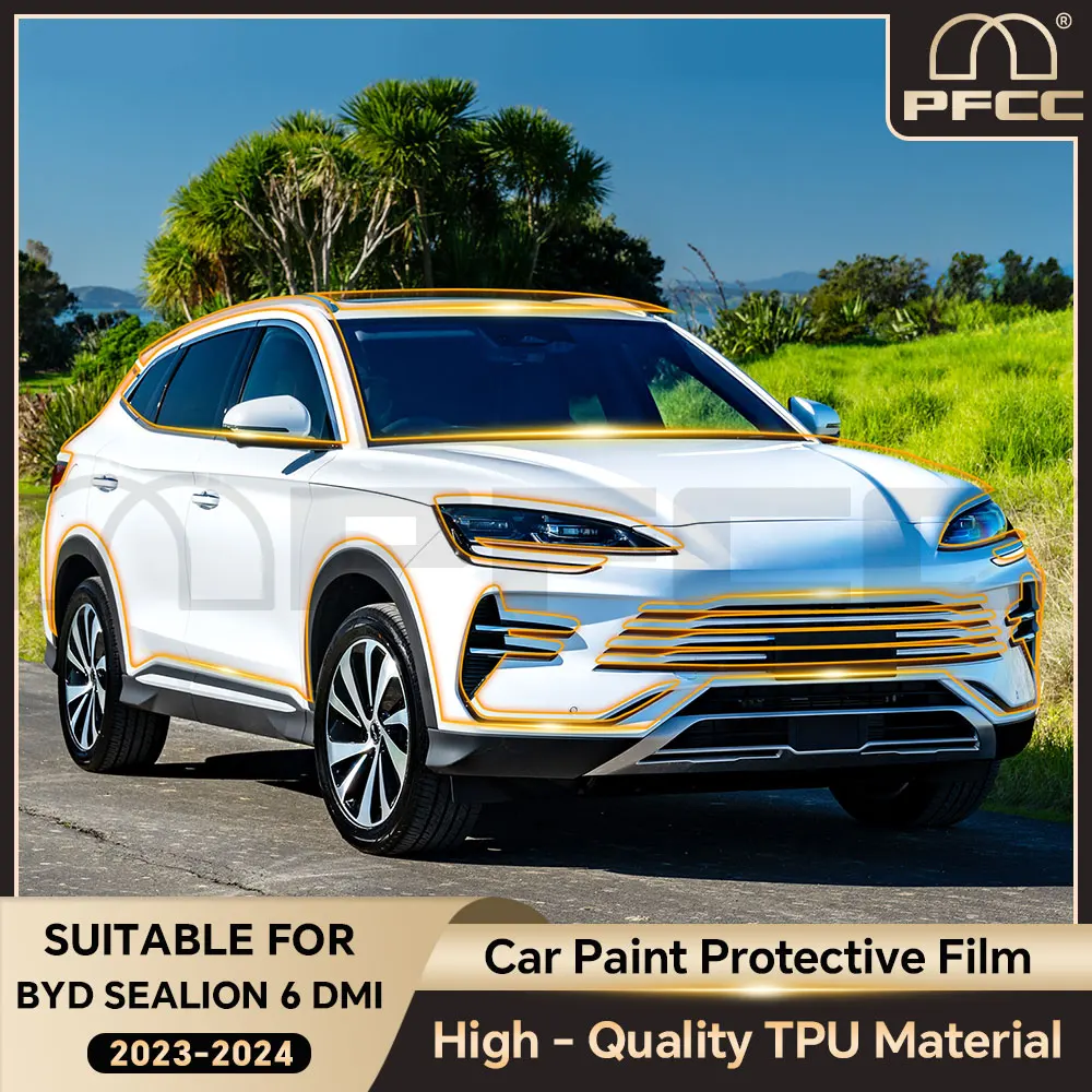 

For BYD SEALION 6 DMI 2023 2024 Car Paint Protection Film TPU Pre-cut Anti-scratch Body Sticker Repair Bra Kit Transparent