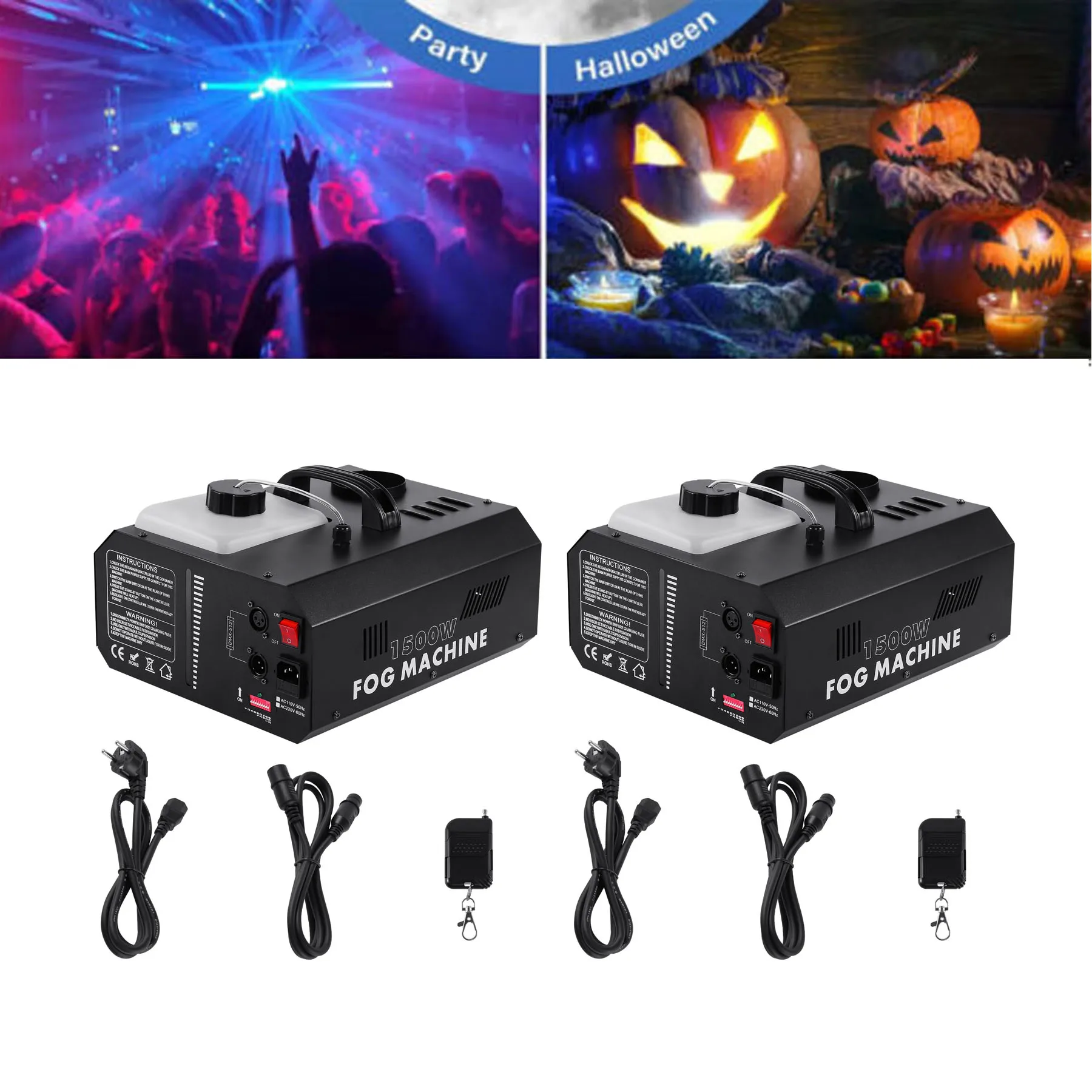 amonstar 1500w maquina de nevoeiro profissional controle remoto fio de controle dj disco casamento fogger stage light 01