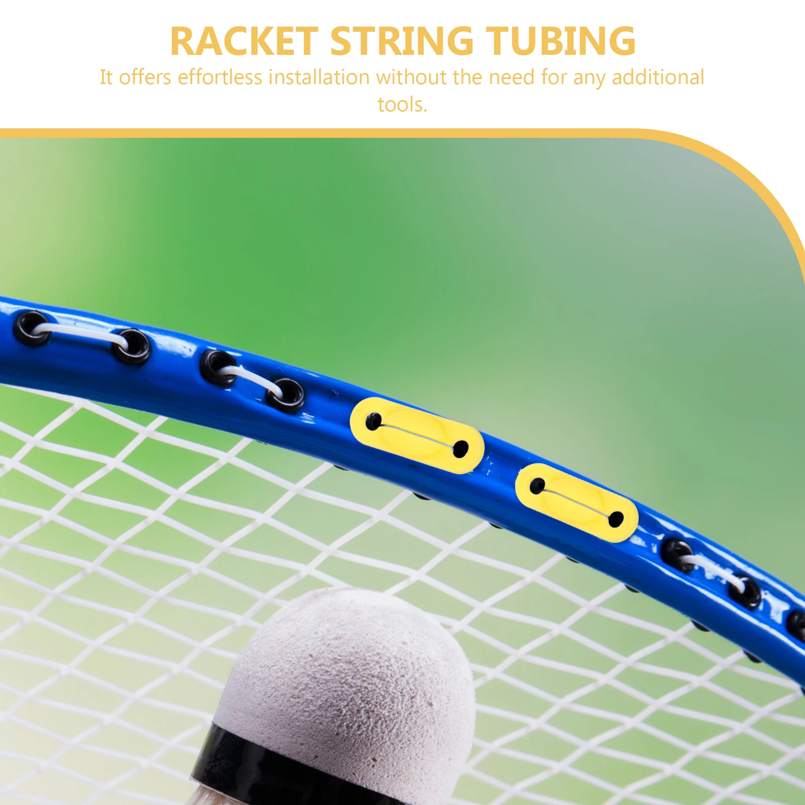 

100pcs Yellow Racket Cord Tubing Protector Badminton Racquet Supplies String Guard Anti Collapse Vibration Damping Pad racket