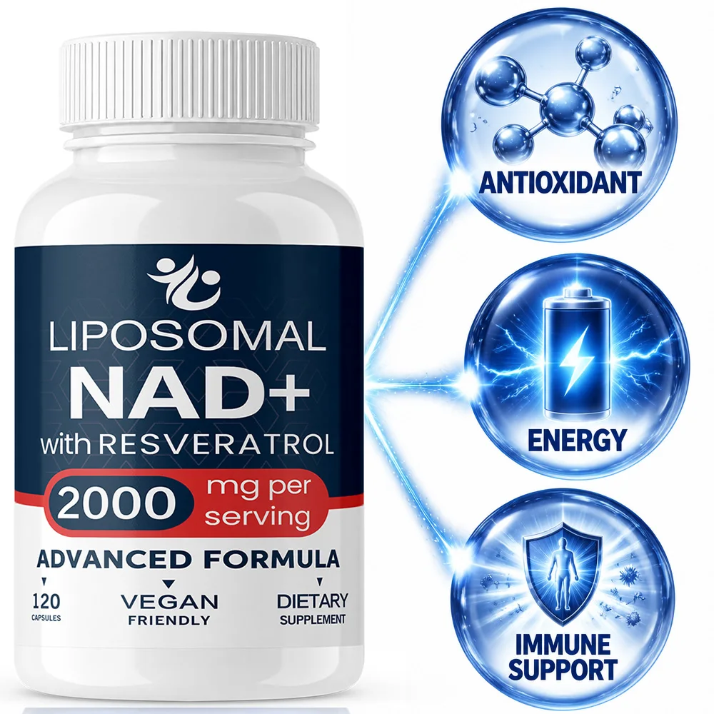 Liposomal Nad+supplement with Trans Resveratrol, Enhances Energy and Anti-aging Support -120 Softgel Capsules