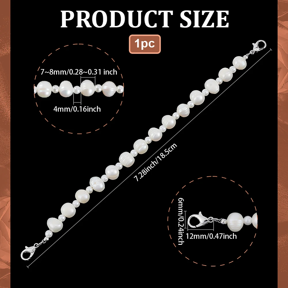 Medical Alert Bracelet for 8mm Cultured Freshwater Pearl Bracelet 5.9 inches Interchangeable Replacement Medical ID Bracelets