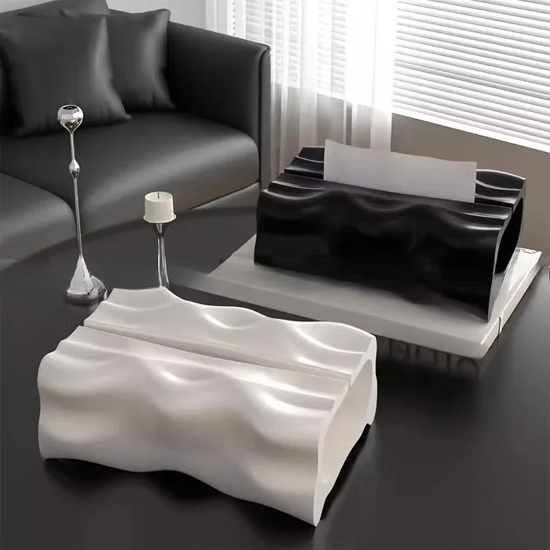 

European-style Resin Irregular Tissue Box Exquisite Home Bedroom Living Room Tissue Box Table Storage Tube New Home Decoration