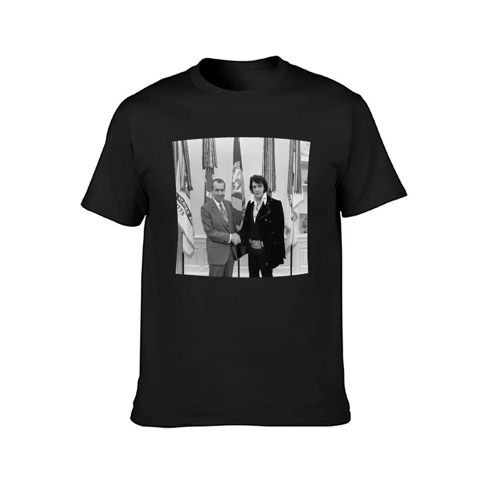 Nixon And Famous Rockstar Shake Hands T-Shirt vintage clothes graphics animal prinfor boys clothes for men