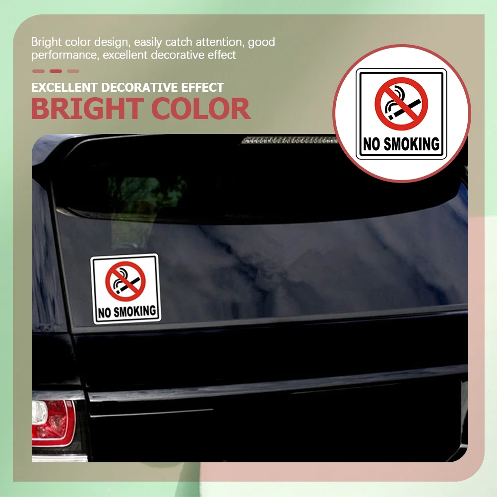 6 Pcs Car No Smoking Sticker Emblems 14x14cm The Pet Caution Stickers Sign Decals