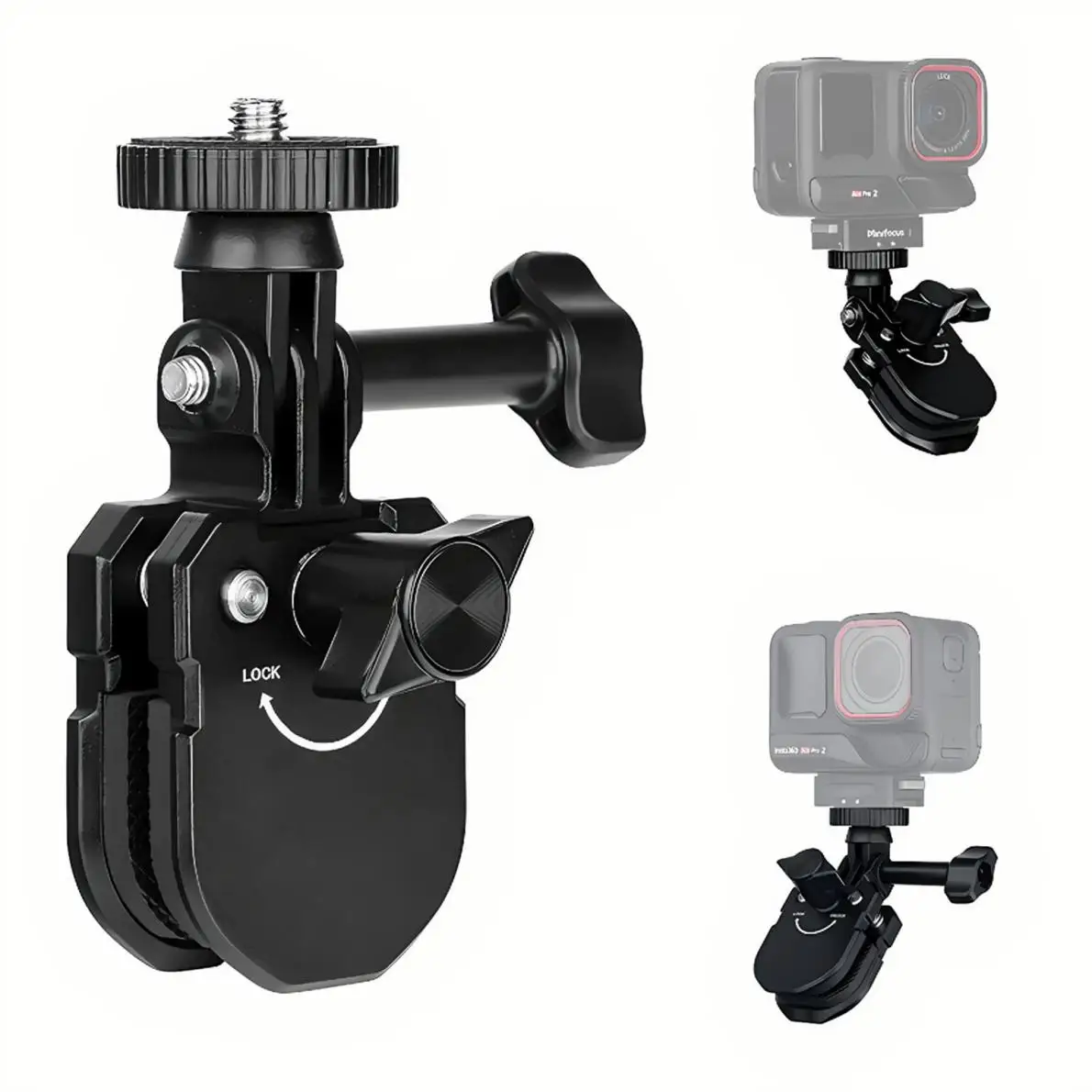 Aluminiowy uchwyt/mocowanie do szyby motocyklowej z klipsem do GoPro 13, Insta360 Ace Pro 2, DJI Osmo Nano/Action 5Pro/4/3 - akcesoria — zdjęcie produktu 7