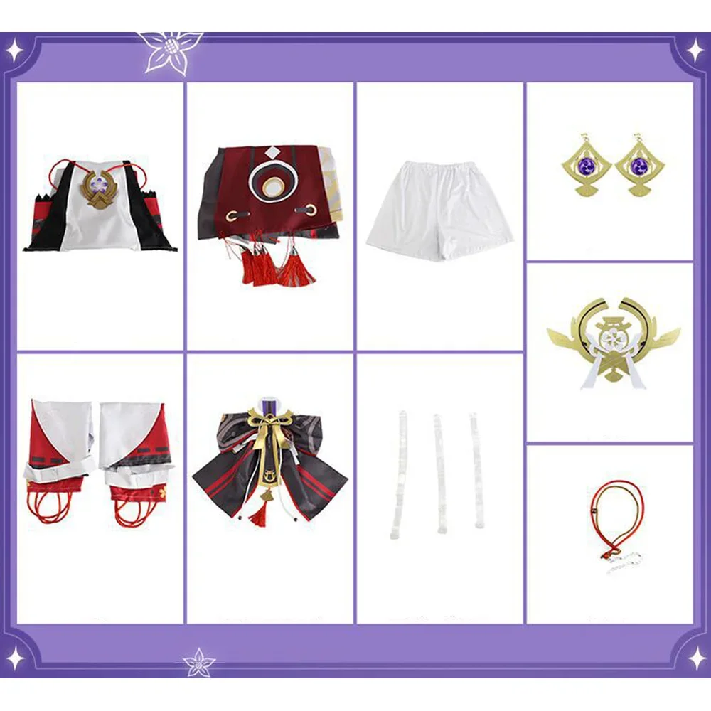 Genshin Impact Yae Miko Guuji Yae Cosplay Costume Genshin Deguisement Wig Uniform Dress Outfits Halloween Costumes For Women