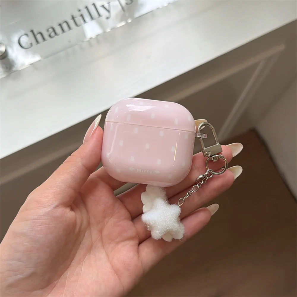 

Cute Miffy Rabbit Pink Earphone Case Shockproof Cover for Apple Airpods 4 3 2 Cover Pro2 4 Pro3 Earphone Charging Box with Charm