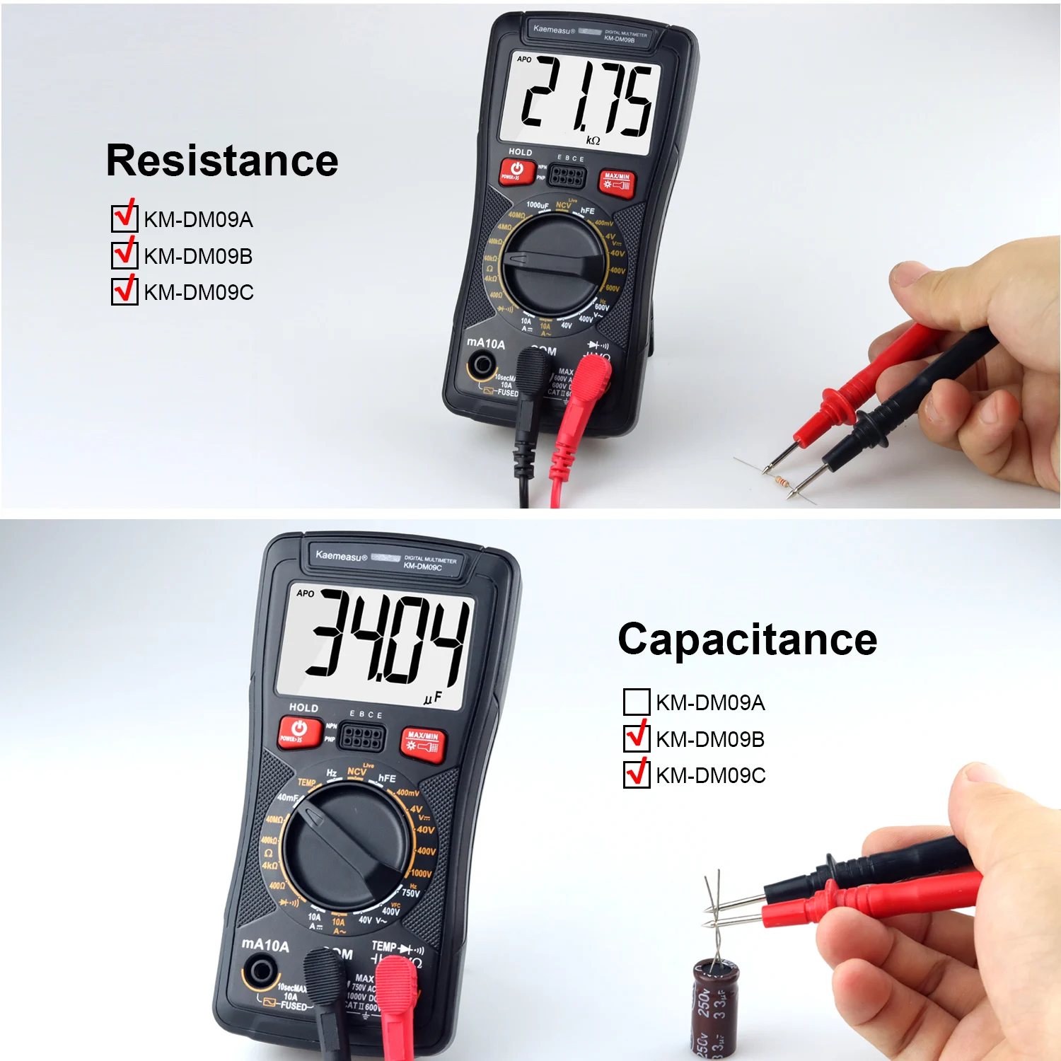 New DC/AC Digital Multimeter Resistance Capacitance Tester Smart Professional Digital Multimeter Electronic Maintenance Tools