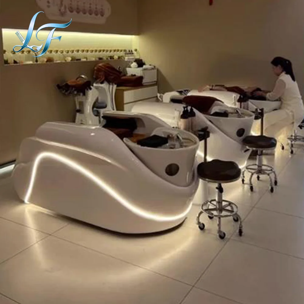 

Электрическая массажная SPA-кровать 4D для мытья головы с полным расслаблением тела, современный дизайн, роскошный стол для мытья волос для салонов красоты